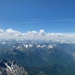 Flugwegposition um 10:36:32: Aufgenommen in der Nähe von Gemeinde Heiterwang, Heiterwang, Österreich in 2825 Meter